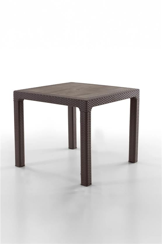 Evdemo Rattan 90x90 cm Masa Kahve