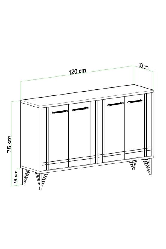 Evdemo Rio Metal Ayak Dekoratif Modern Konsol Beyaz