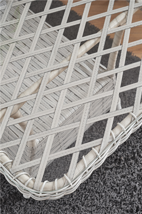 Evdemo Roma Rattan Bahçe Balkon Takımı 2+1+1 Cam Masalı Gri