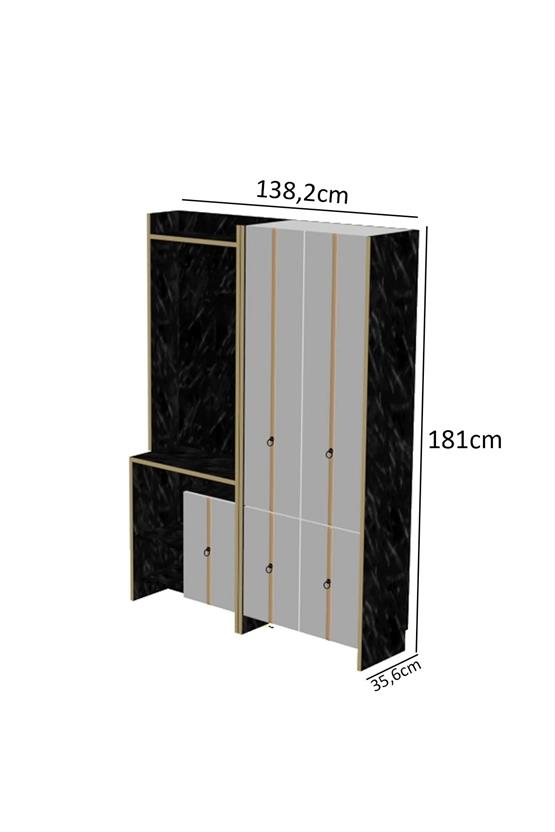 Evdemo Sarmaşık Siyah Portmanto Vestiyer