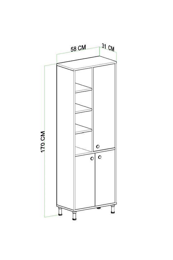 Evdemo Selen Çok Amaçlı Mutfak Banyo Dolabı Ceviz