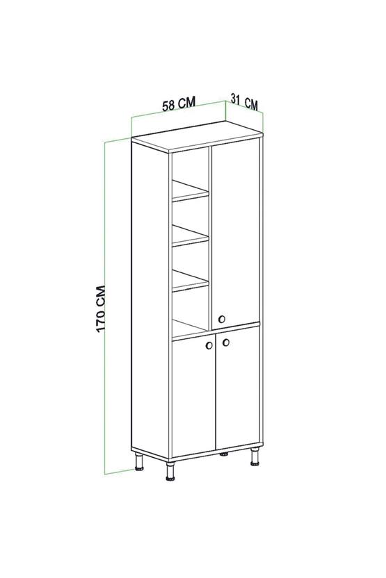Evdemo Selen Çok Amaçlı Mutfak Banyo Dolabı Atlantik Çam