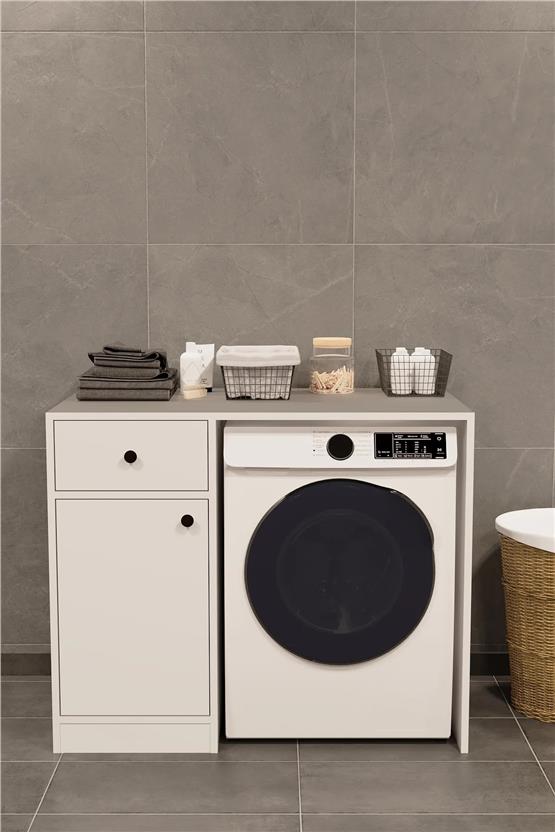 Evdemo Sena Çamaşır Makinesi Dolabı Beyaz