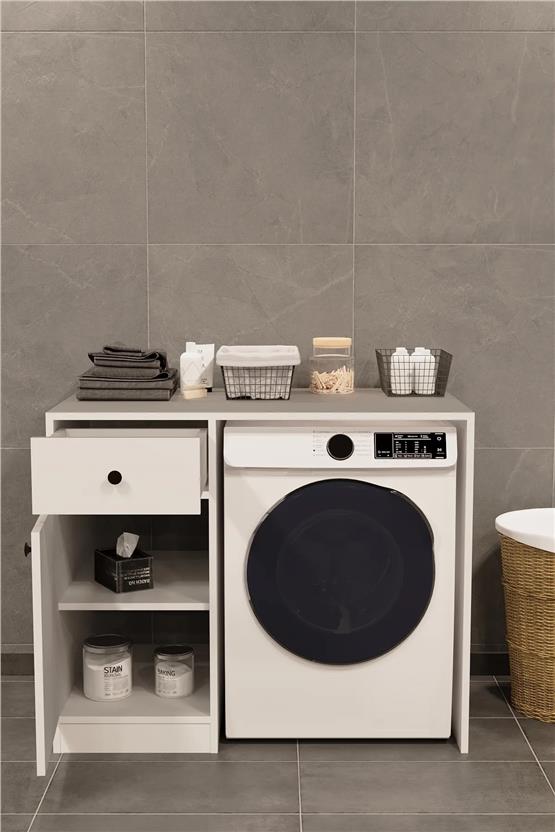 Evdemo Sena Çamaşır Makinesi Dolabı Beyaz