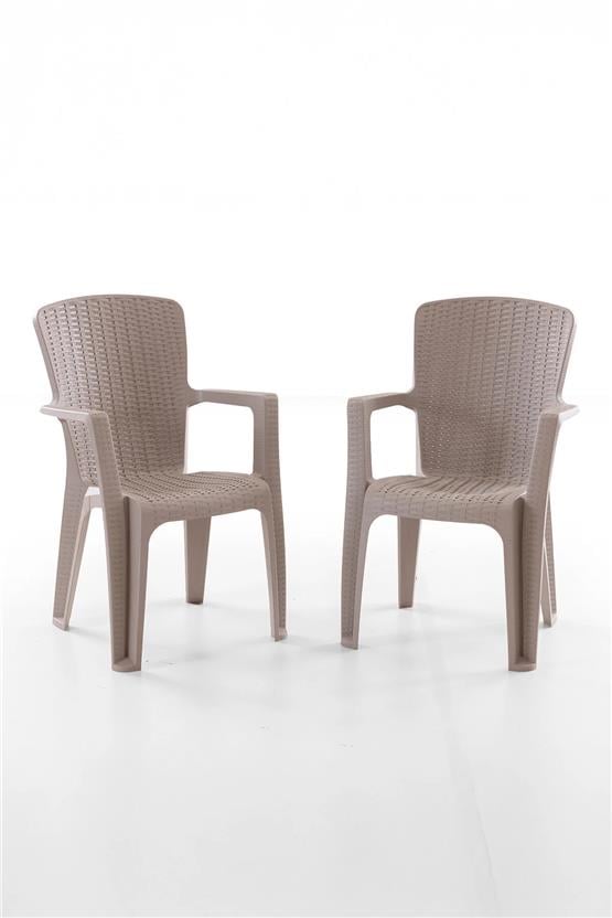 Evdemo Side 2 Kişilik Rattan Masa Sandalye Takımı Cappuccino