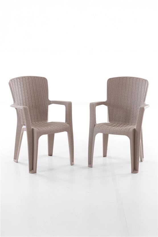 Evdemo Side 2li Rattan Sandalye Cappuccino