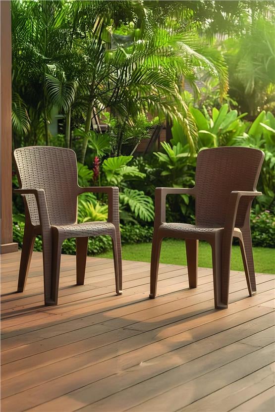 Evdemo Side 2li Rattan Sandalye Cappuccino