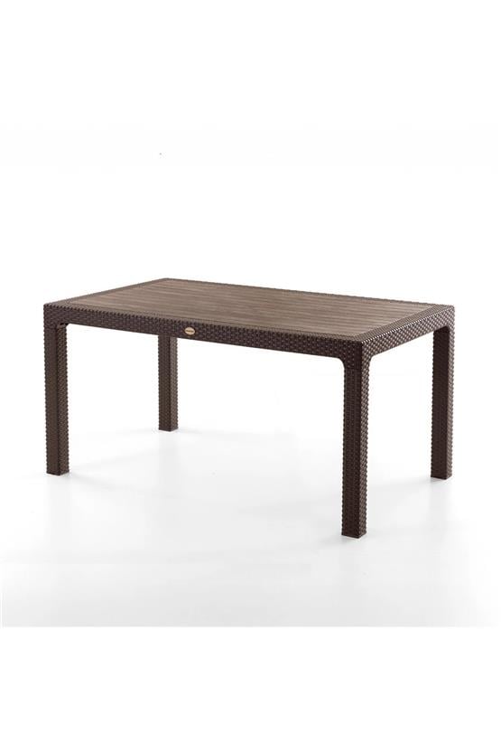 Evdemo Side 6 Kişilik Rattan Masa Sandalye Takımı Kahve