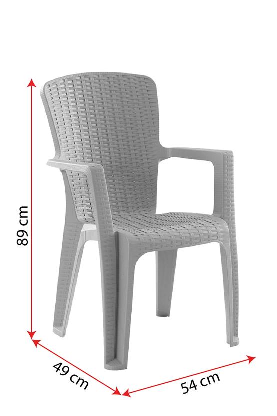 Evdemo Side 6 Kişilik Rattan Masa Sandalye Takımı Siyah