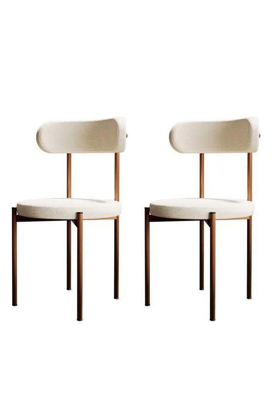 Evdemo Trend 2li Mutfak Masası Sandalyesi Krem-Kahve