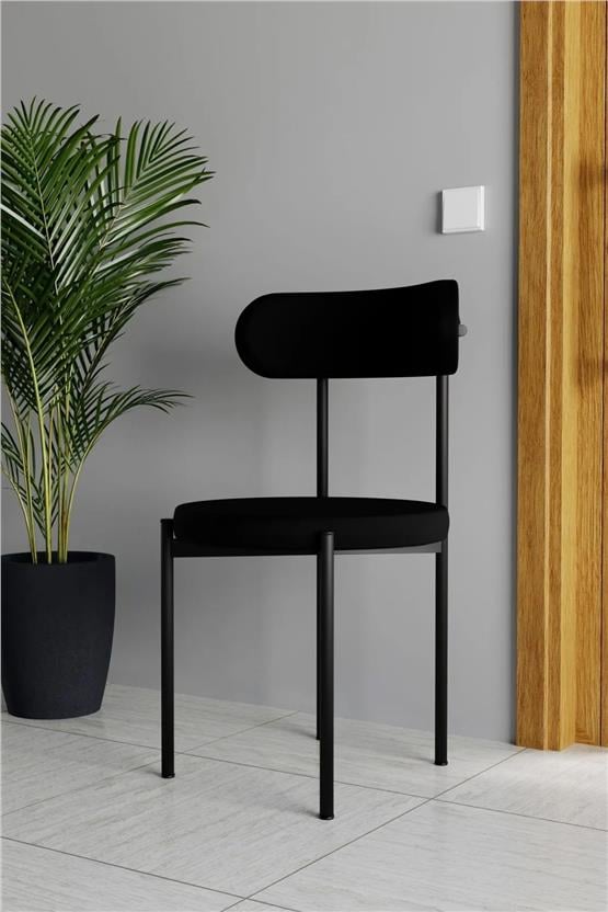 Evdemo Trend 2li Mutfak Masası Sandalyesi Siyah-Siyah