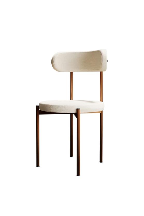 Evdemo Trend Tekli Mutfak Masası Sandalyesi Krem-Kahve