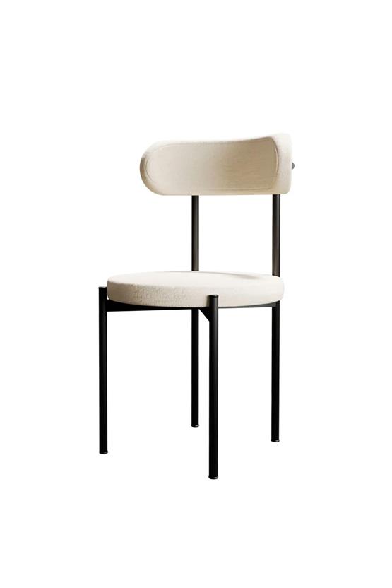 Evdemo Trend Tekli Mutfak Masası Sandalyesi Krem-Siyah