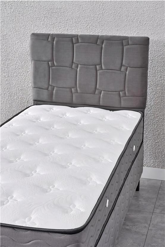 Evdemo Vizyon Tek Kişilik Baza Başlık Yatak Seti Gri 90*190