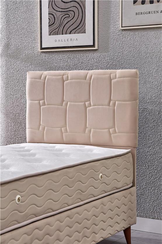 Evdemo Vizyon Tek Kişilik Baza Başlık Set Krem 90*190