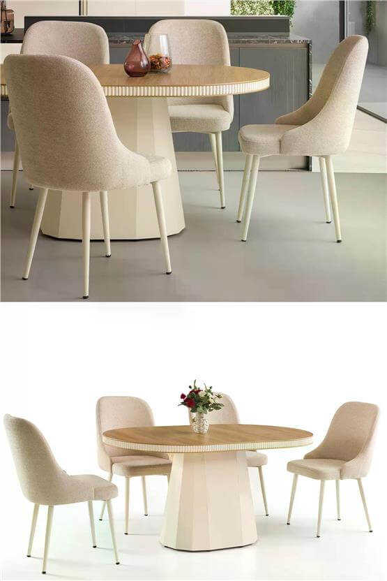 Eymense Akasya 4 Sandalyeli Mutfak Masa Takımı Meşe