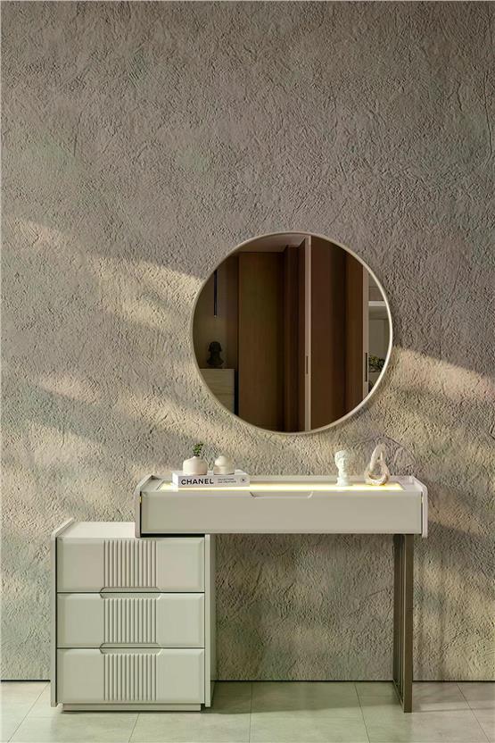 Eymense Akra Aynalı Şifonyer Krem