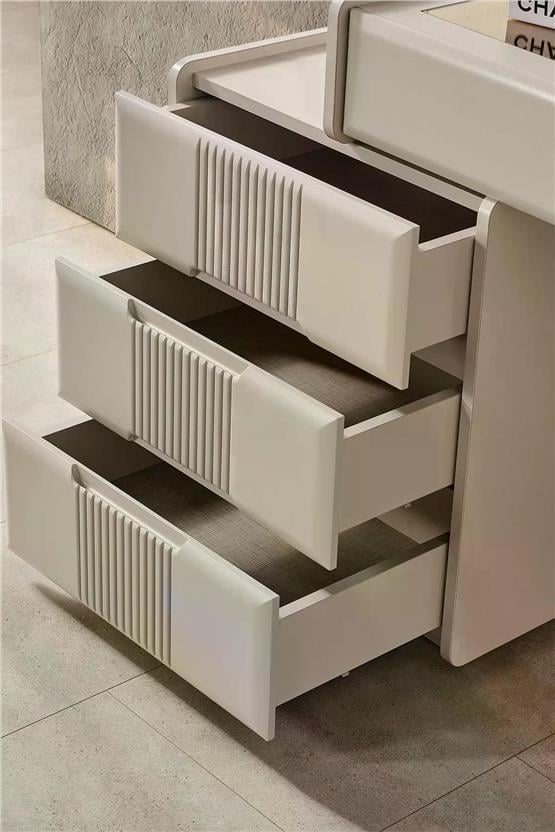 Eymense Akra Aynalı Şifonyer Krem