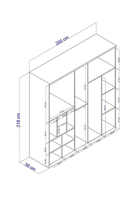 Eymense Antik 200lük Gardırop Bej