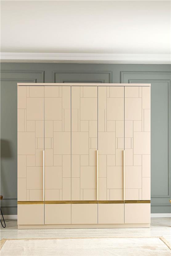 Eymense Antik 200lük Gardırop Bej