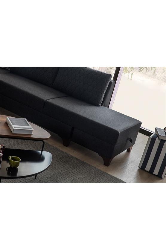 Eymense Antrasit Loft Köşe Koltuk Takımı Antrasit