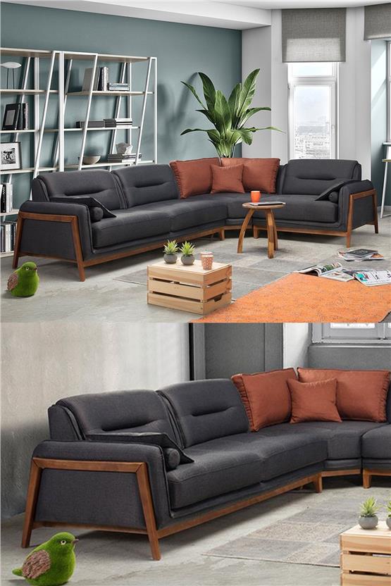 Eymense Antrasit Paris Köşe Koltuk Takımı