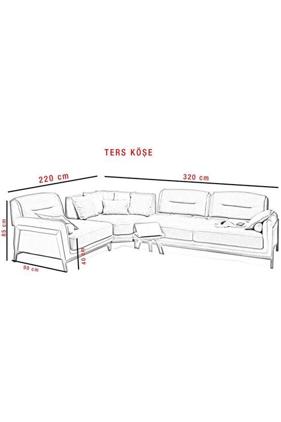 Eymense Antrasit Paris Köşe Koltuk Takımı