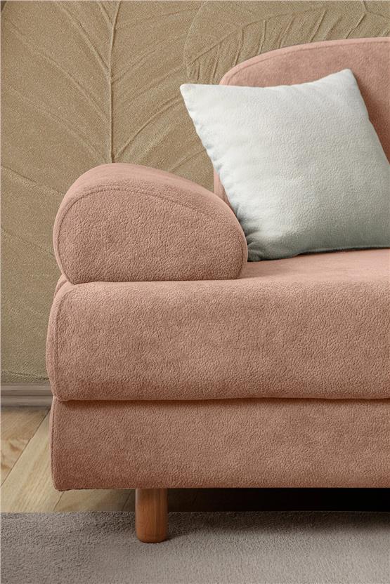 Eymense Aries Yataklı Sandıklı Koltuk Takımı 3+1 Pembe