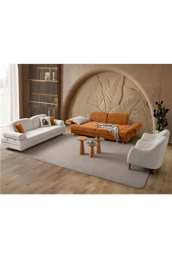 Eymense Aries Yataklı Sandıklı Koltuk Takımı 3+3+1+1 Turuncu