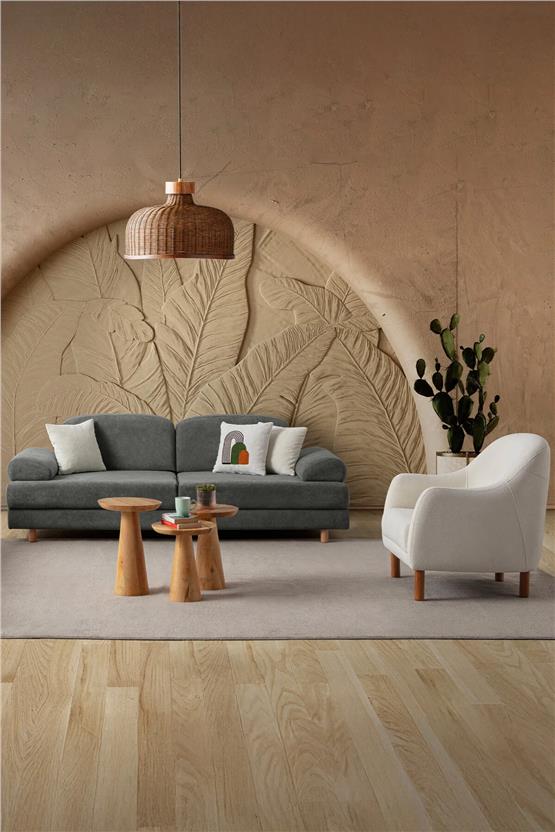 Eymense Aries Yataklı Sandıklı Koltuk Takımı 3+1 Antrasit
