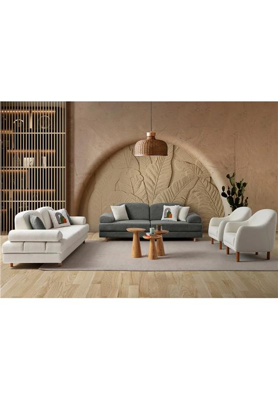 Eymense Aries Yataklı Sandıklı Koltuk Takımı 3+3+1+1 Antrasit