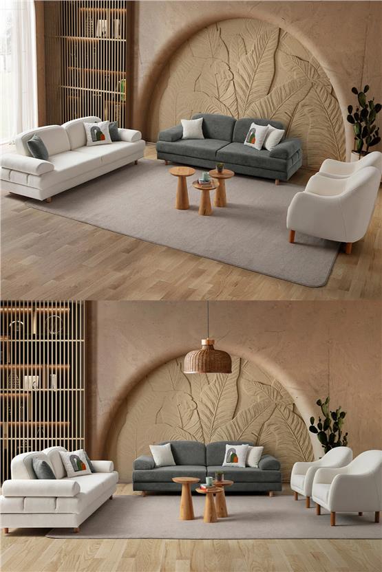 Eymense Aries Yataklı Sandıklı Koltuk Takımı 3+3+1+1 Antrasit
