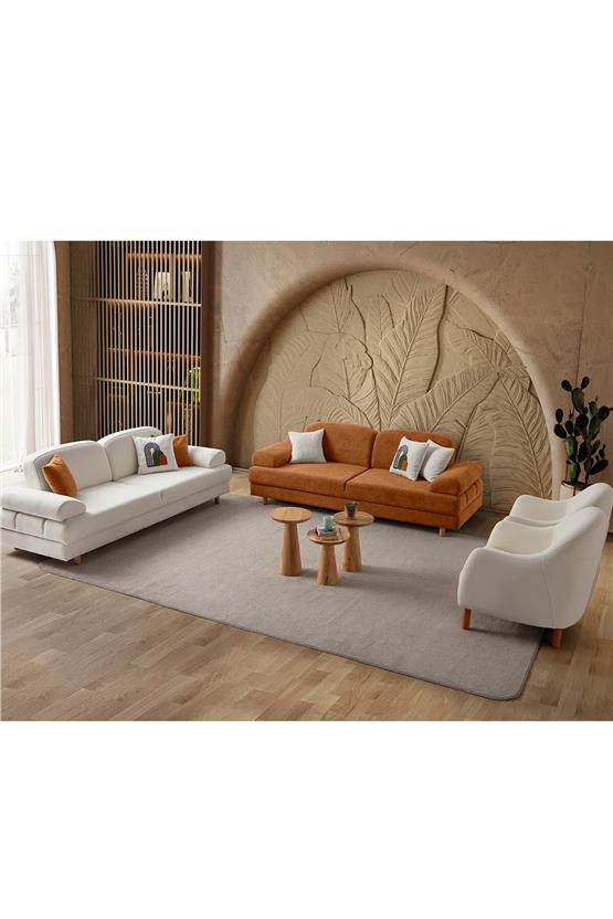 Eymense Aries Yataklı Sandıklı Koltuk Takımı 3+3+1+1 Turuncu