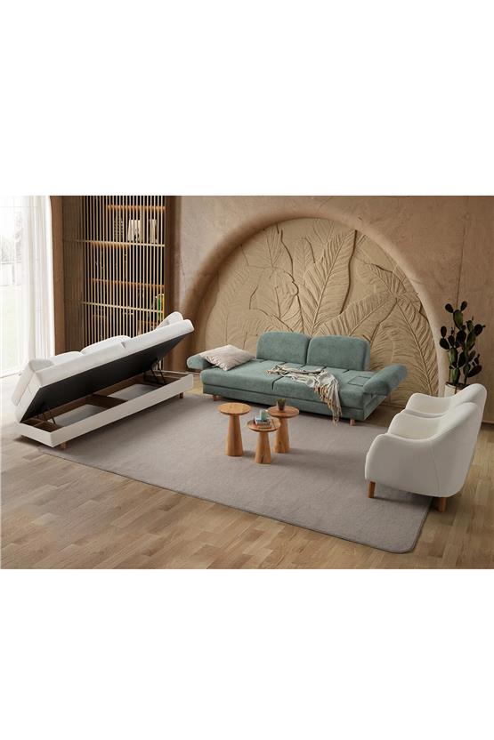 Eymense Aries Yataklı Sandıklı Koltuk Takımı 3+3+1+1 Yeşil