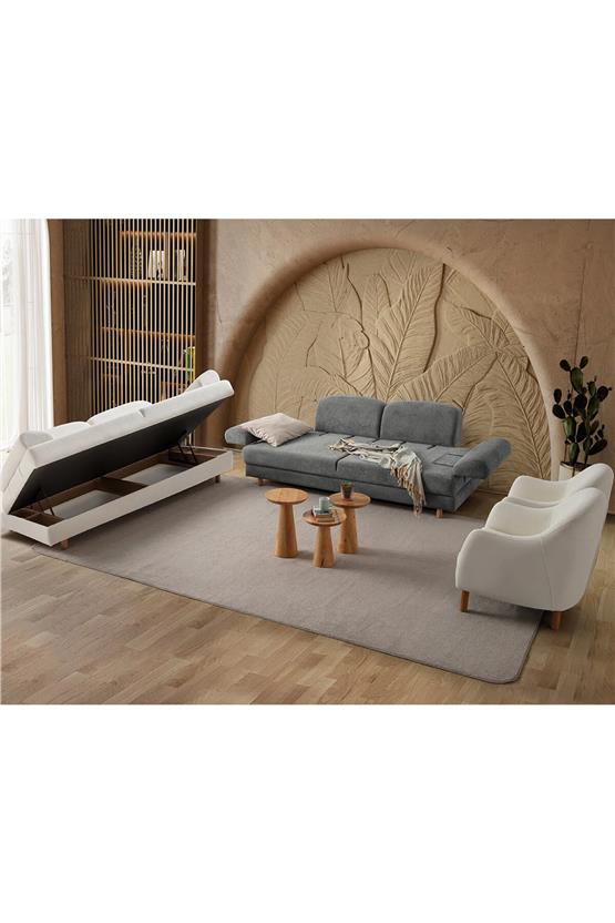 Eymense Aries Yataklı Sandıklı Koltuk Takımı 3+3+1+1 Antrasit