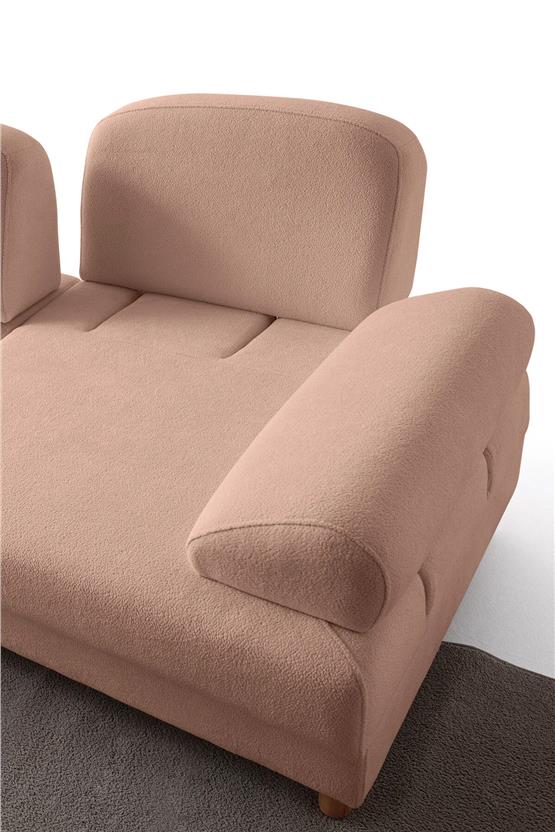 Eymense Aries Yataklı Sandıklı Köşe Takımı Pembe Sol Köşe