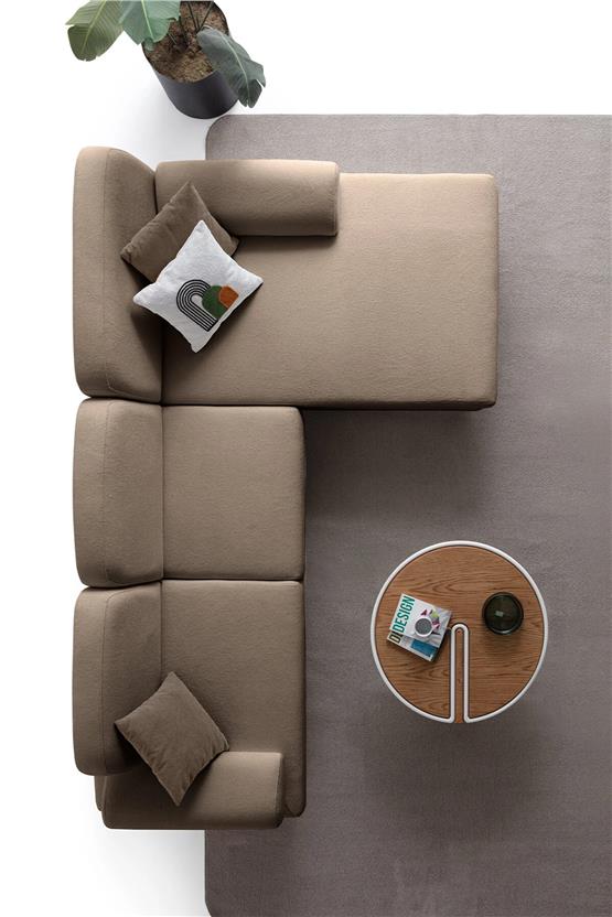 Eymense Aries Yataklı Sandıklı Köşe Takımı Kahverengi Sağ Köşe