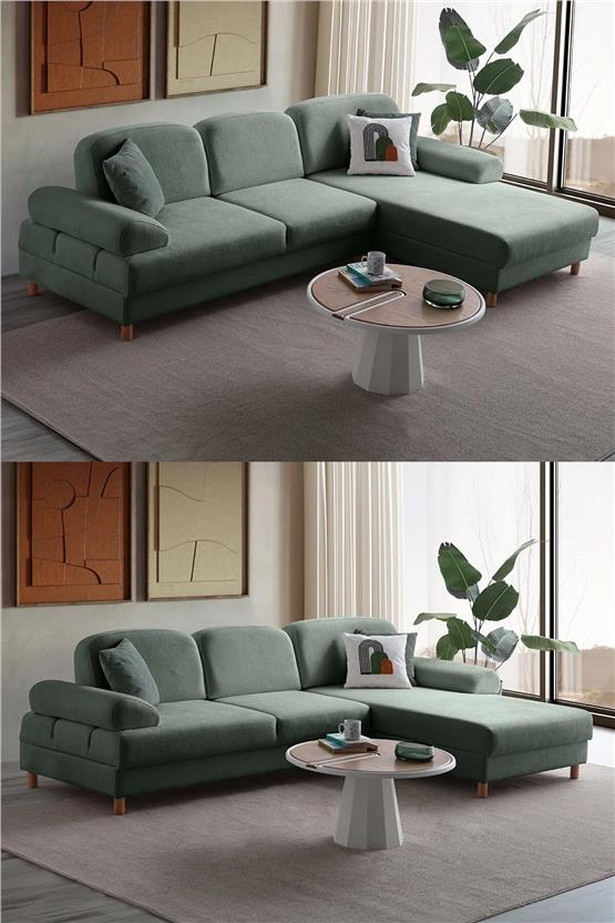 Eymense Aries Yataklı Sandıklı Köşe Takımı Yeşil Sağ Köşe