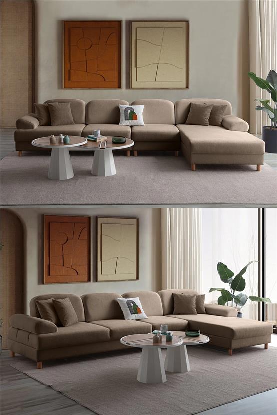 Eymense Aries Yataklı Sandıklı Piyonlu Köşe Takımı Kahverengi Sağ Köşe