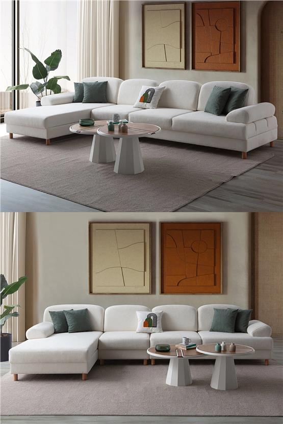 Eymense Aries Yataklı Sandıklı Piyonlu Köşe Takımı Beyaz Sol Köşe