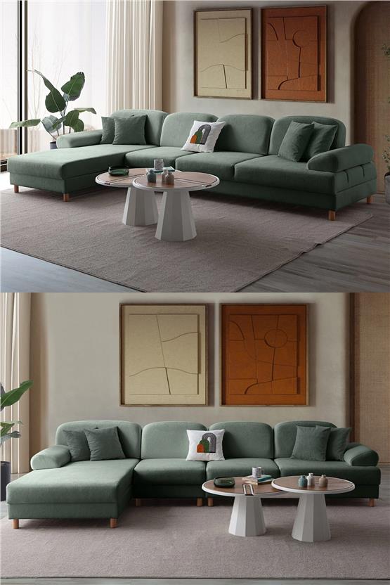 Eymense Aries Yataklı Sandıklı Piyonlu Köşe Takımı Yeşil Sol Köşe