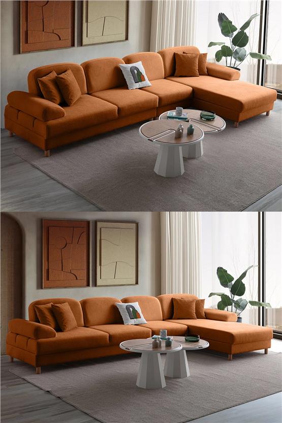 Eymense Aries Yataklı Sandıklı Piyonlu Köşe Takımı Turuncu Sağ Köşe