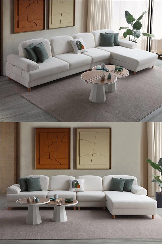 Eymense Aries Yataklı Sandıklı Piyonlu Köşe Takımı Beyaz Sağ Köşe