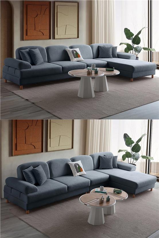 Eymense Aries Yataklı Sandıklı Piyonlu Köşe Takımı Mavi Sağ Köşe