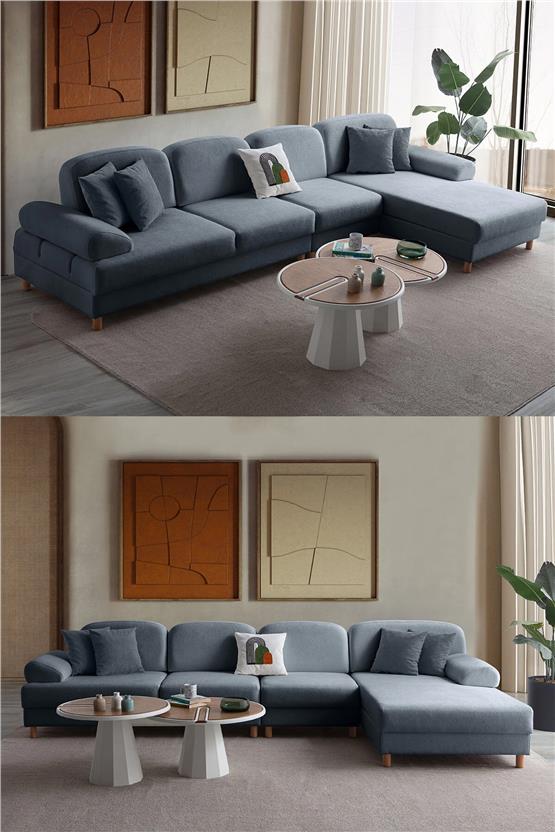 Eymense Aries Yataklı Sandıklı Piyonlu Köşe Takımı Mavi Sağ Köşe