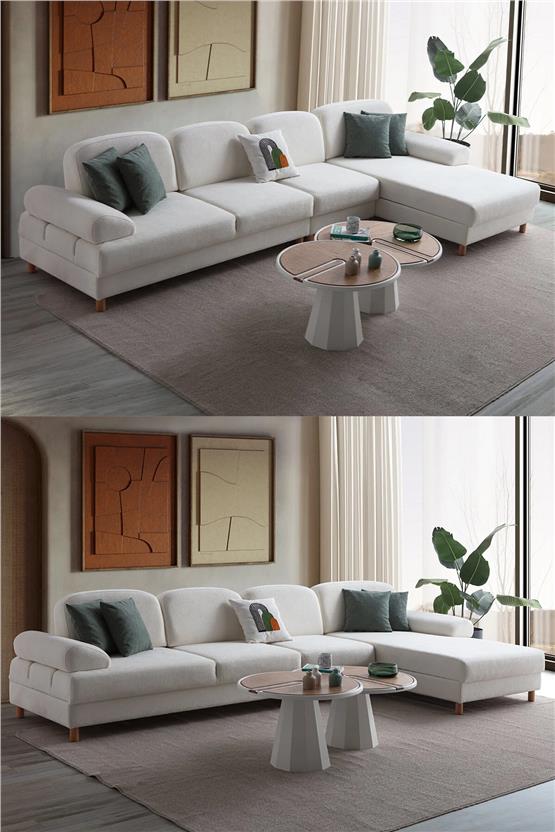 Eymense Aries Yataklı Sandıklı Piyonlu Köşe Takımı Beyaz Sağ Köşe