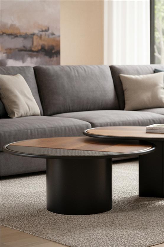 Eymense Asus İkili Orta Sehpa Seti Ceviz