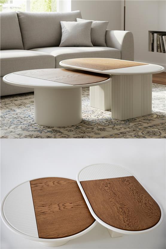 Eymense Asus İkili Orta Sehpa Seti Meşe