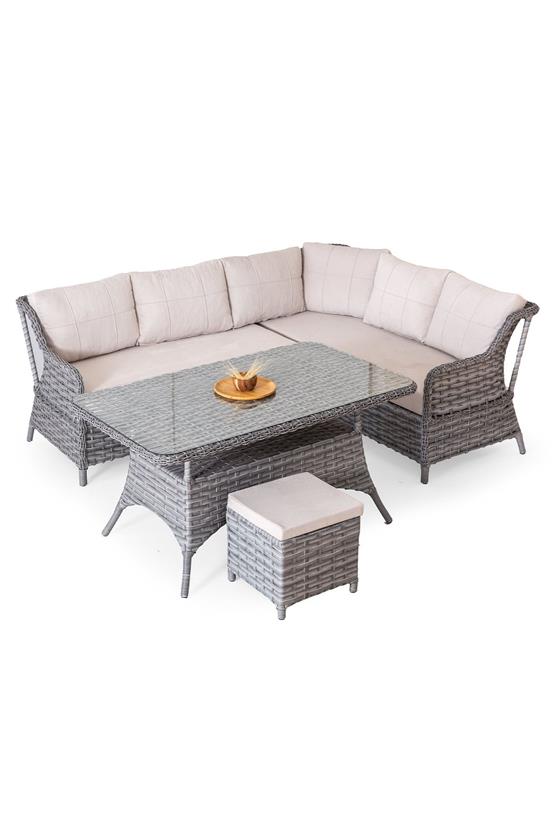 Eymense Avanos Alüminyum Bahçe Grubu Köşe Takımı Krem