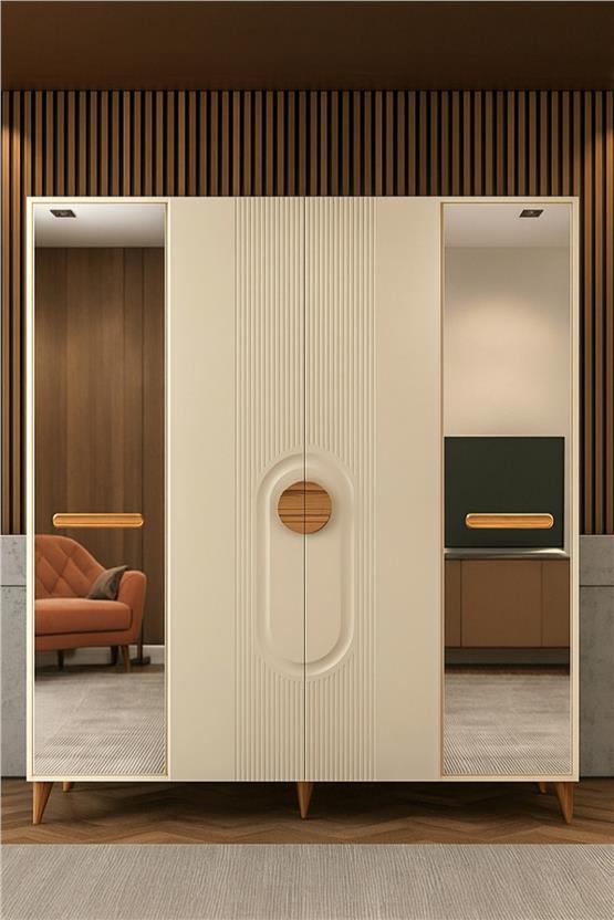 Eymense Azra 4 Kapaklı Gardırop Krem